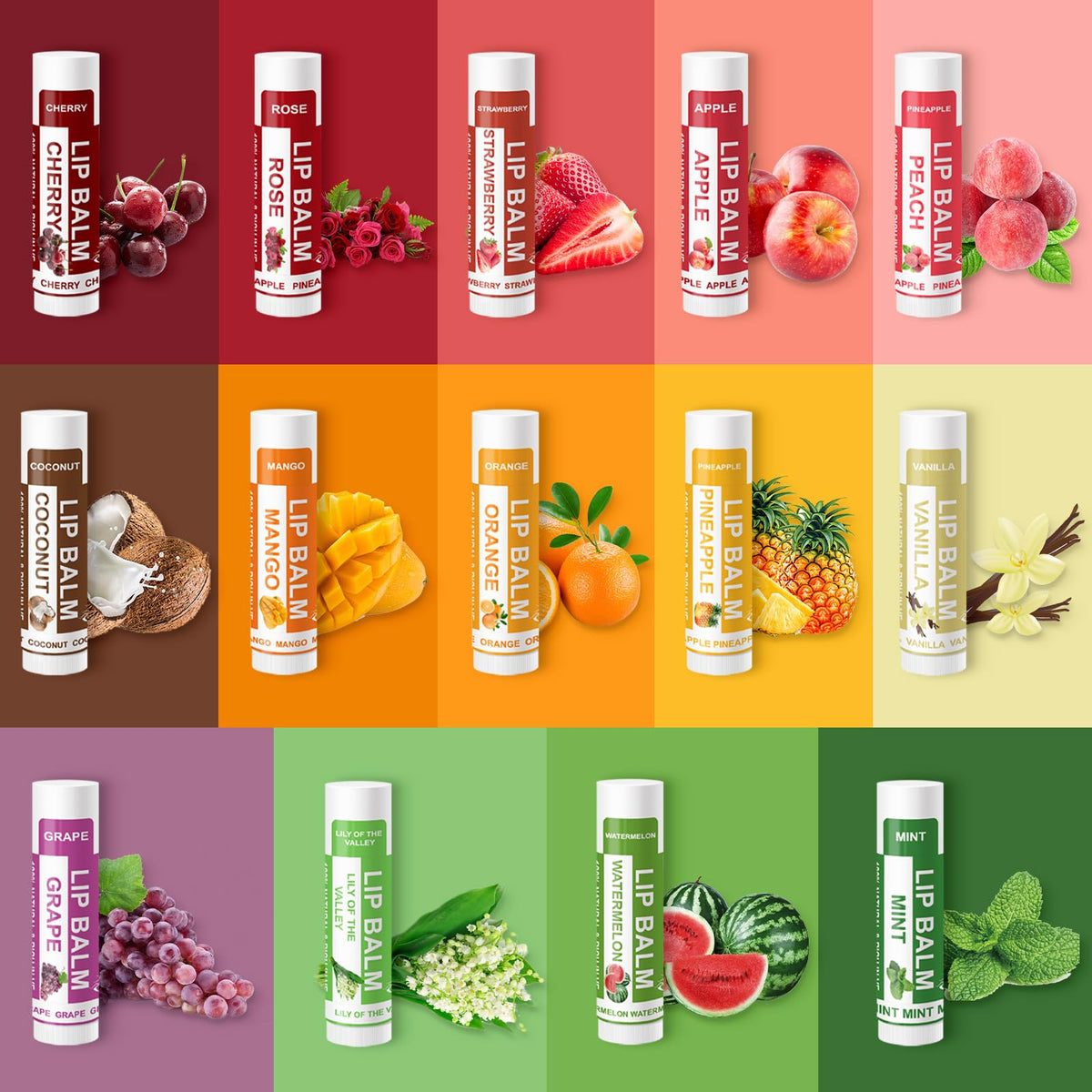 Yopela spread of 14 colorful flavor tubes highlighting choices and appeal