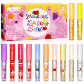 Yopela front packaging showing 12 colorful gloss tubes, perfect for gifting
