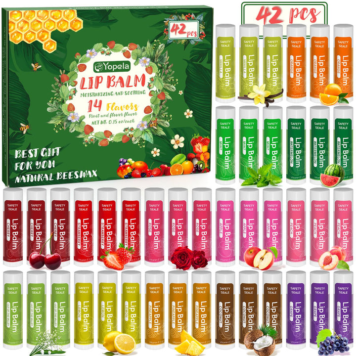 Yopela front packaging showing full 42-pack and flavor variety for convenience
