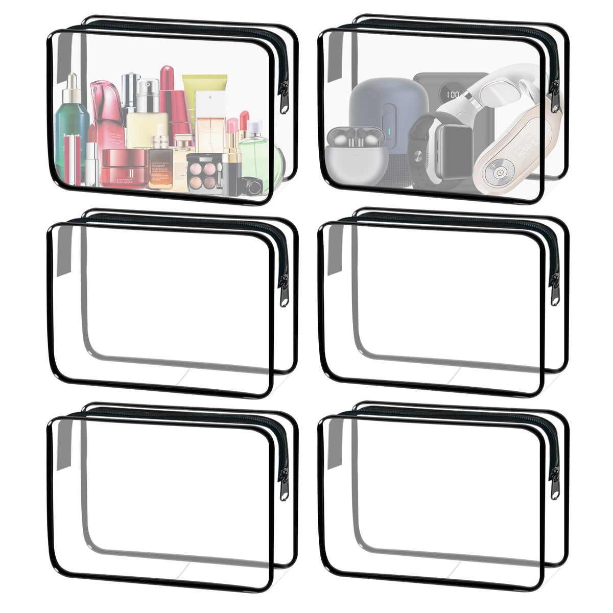 YOQIVEXU clear pouch front view showing organized toiletries benefit