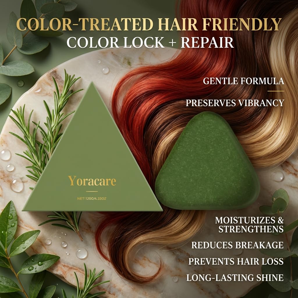 yoracare shampoo bar in hand highlighting travel-ready convenience
