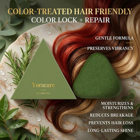 yoracare shampoo bar in hand highlighting travel-ready convenience