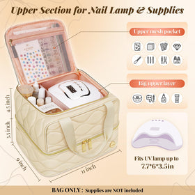 YOREPEK removable divider creating space for a compact UV lamp or drill