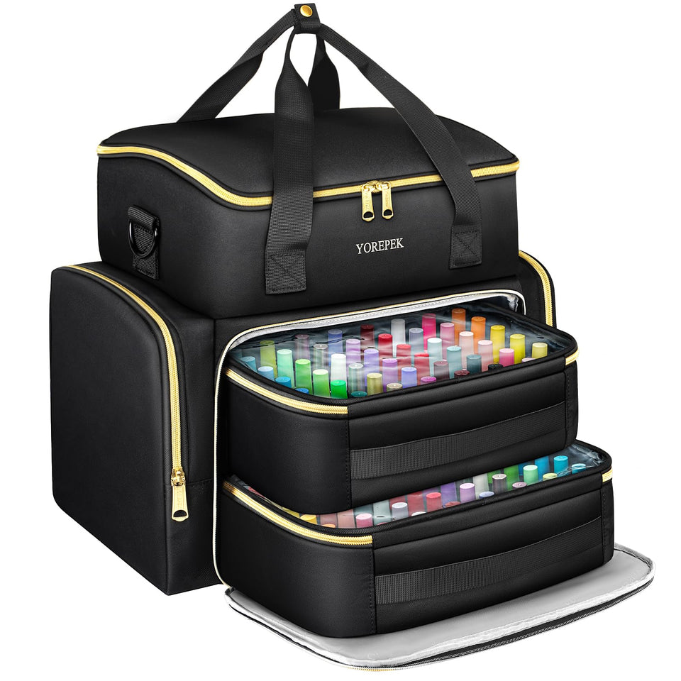 YOREPEK front view open organizer showing bottle layout and accessibility