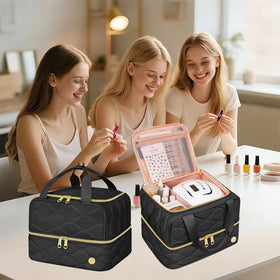 YOREPEK zippered mesh pocket storing files and brushes neatly