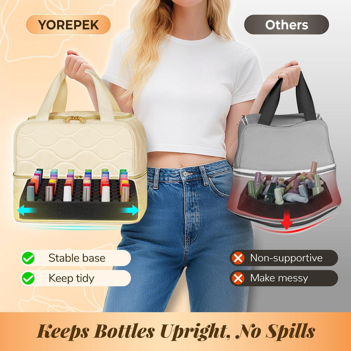 YOREPEK quilted exterior detail resisting moisture and daily wear