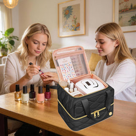 YOREPEK next to suitcase to show compact travel-friendly size