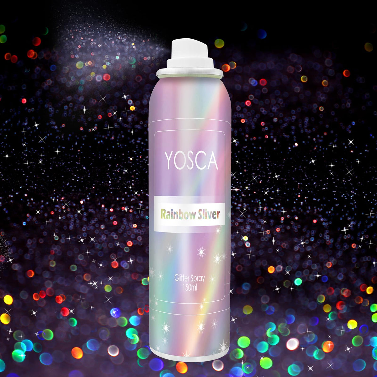 Yosca front packaging 150ml showing holographic bottle and easy-grip cap for portability