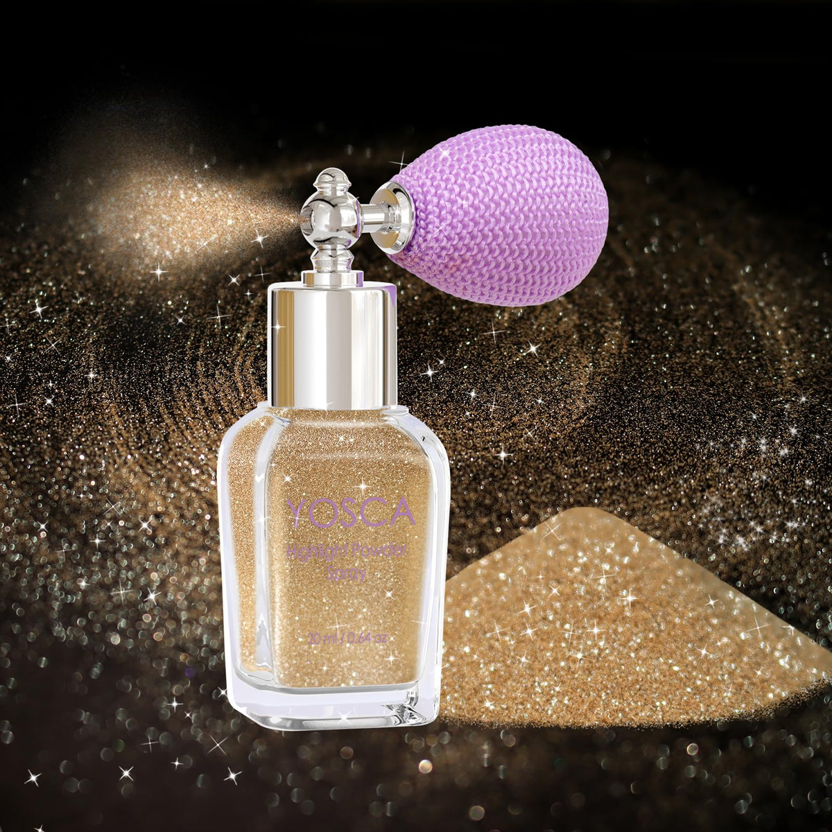 Yosca front packaging bottle showing elegant glass design and portable benefit