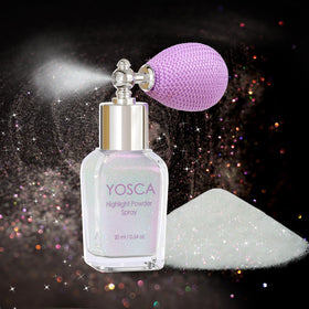 Yosca glass bottle front showing elegant packaging and easy spray
