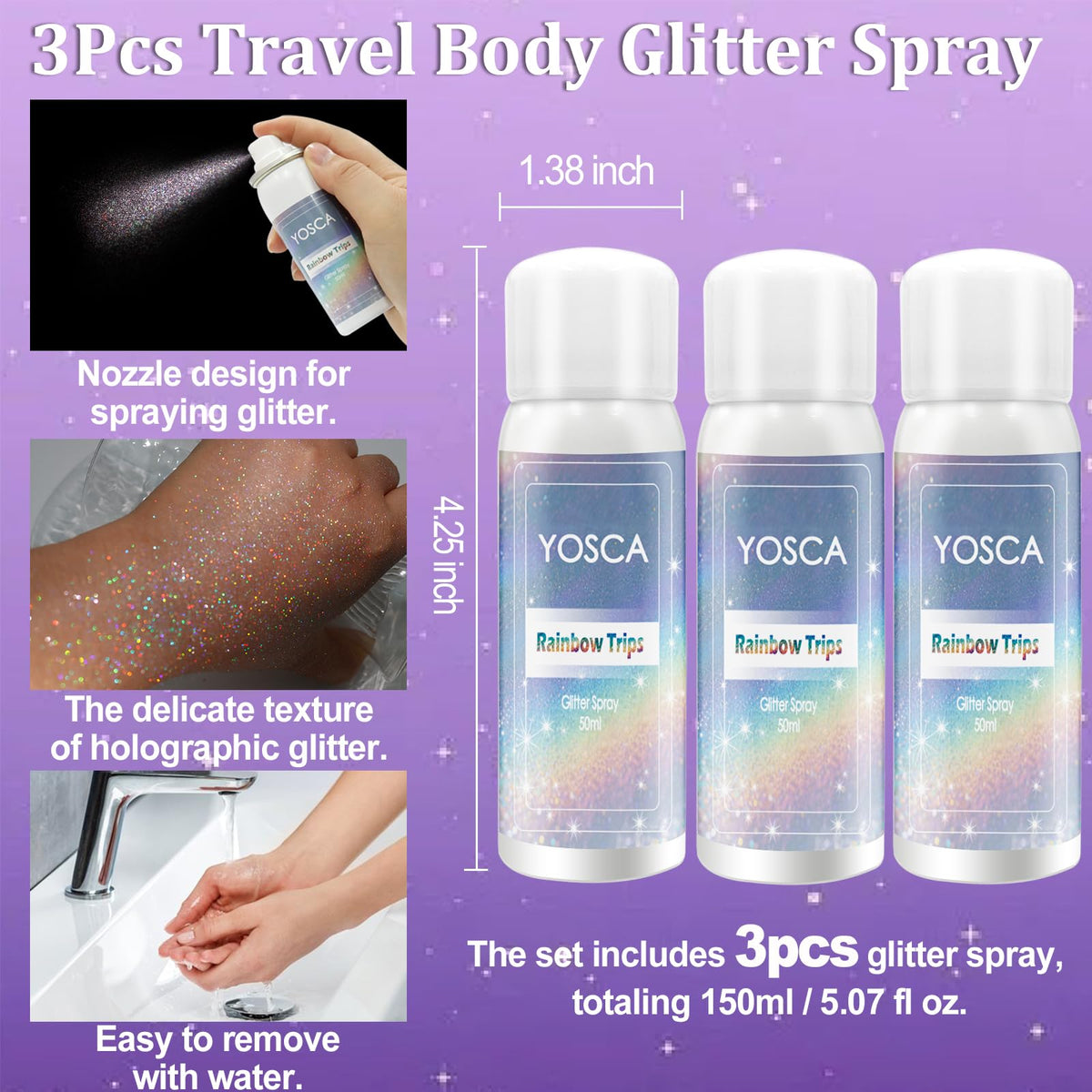 Yosca on model shoulder glow showing body shimmer effect