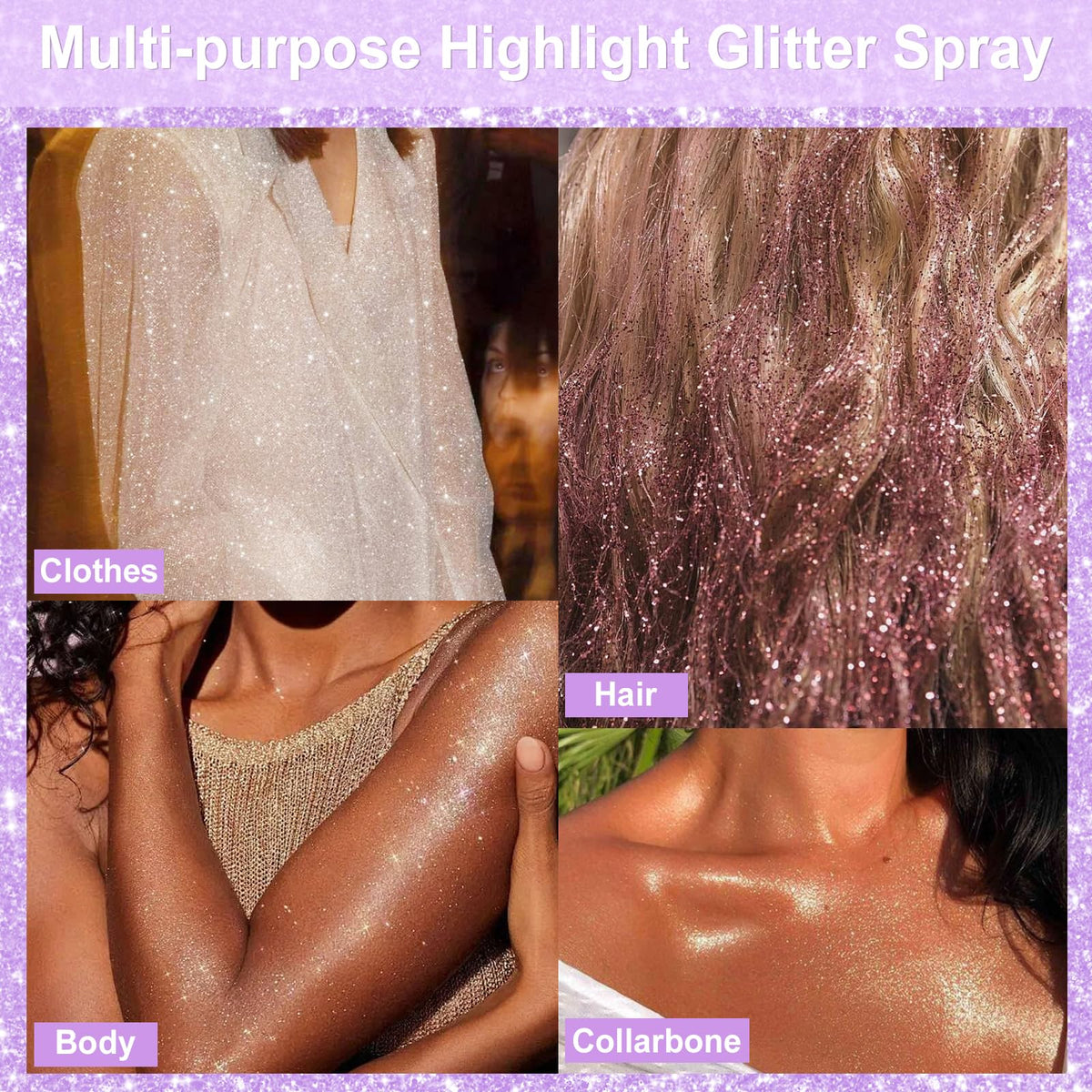 Yosca on skin shoulder and collarbone showing subtle shimmer to enhance complexion