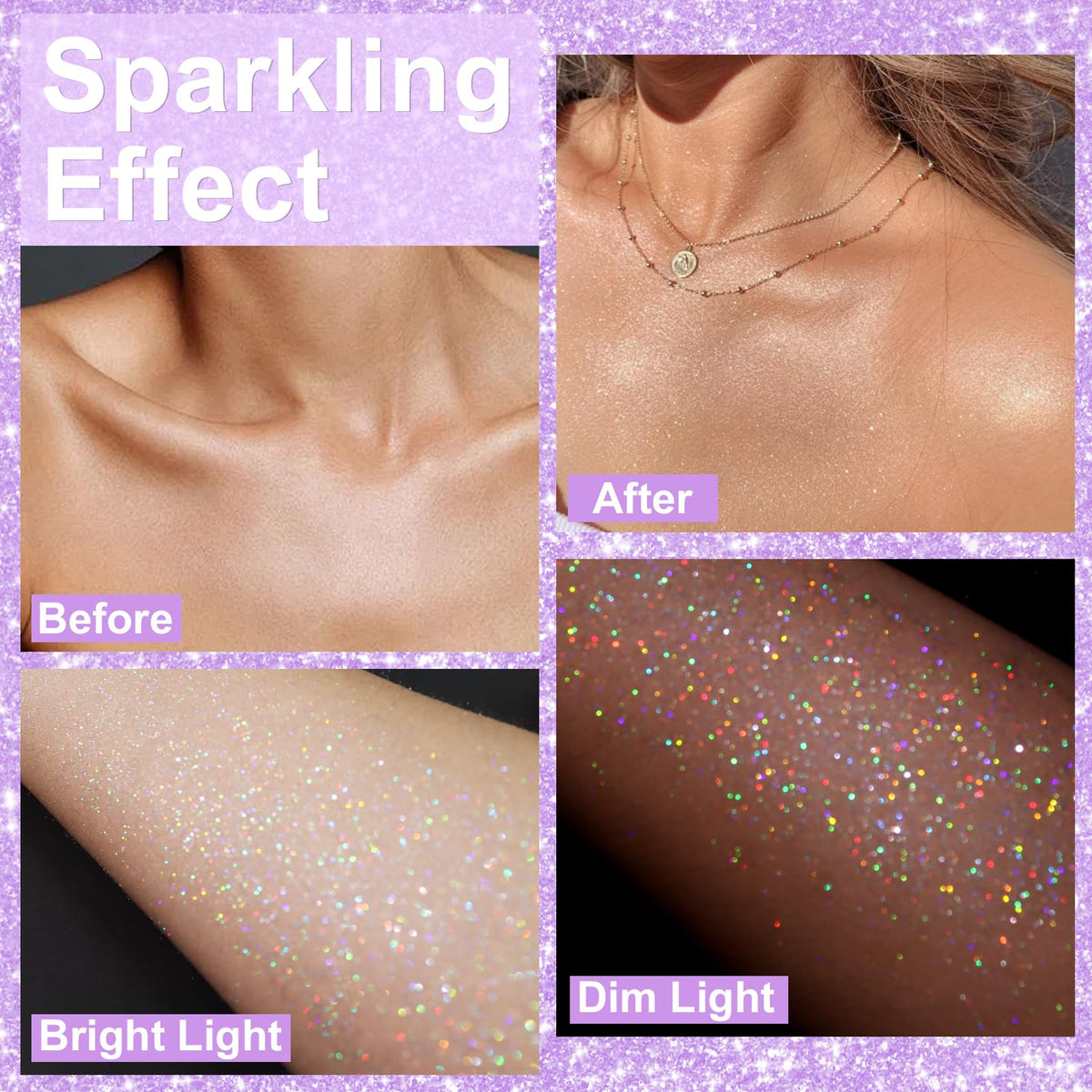 Yosca glitter particle texture close-up highlighting fine holographic shimmer