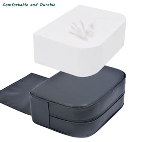 Yoshiko PVC under-base detail demonstrating non-slip grip that stabilizes booster on styling chairs