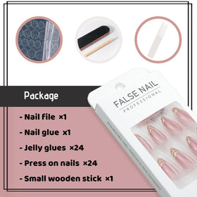 YOSOMMK nails on a finger for scale showing flattering medium length and fit