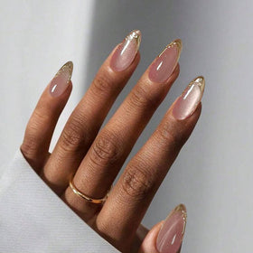 YOSOMMK side view showing medium almond length and smooth French tip profile benefit