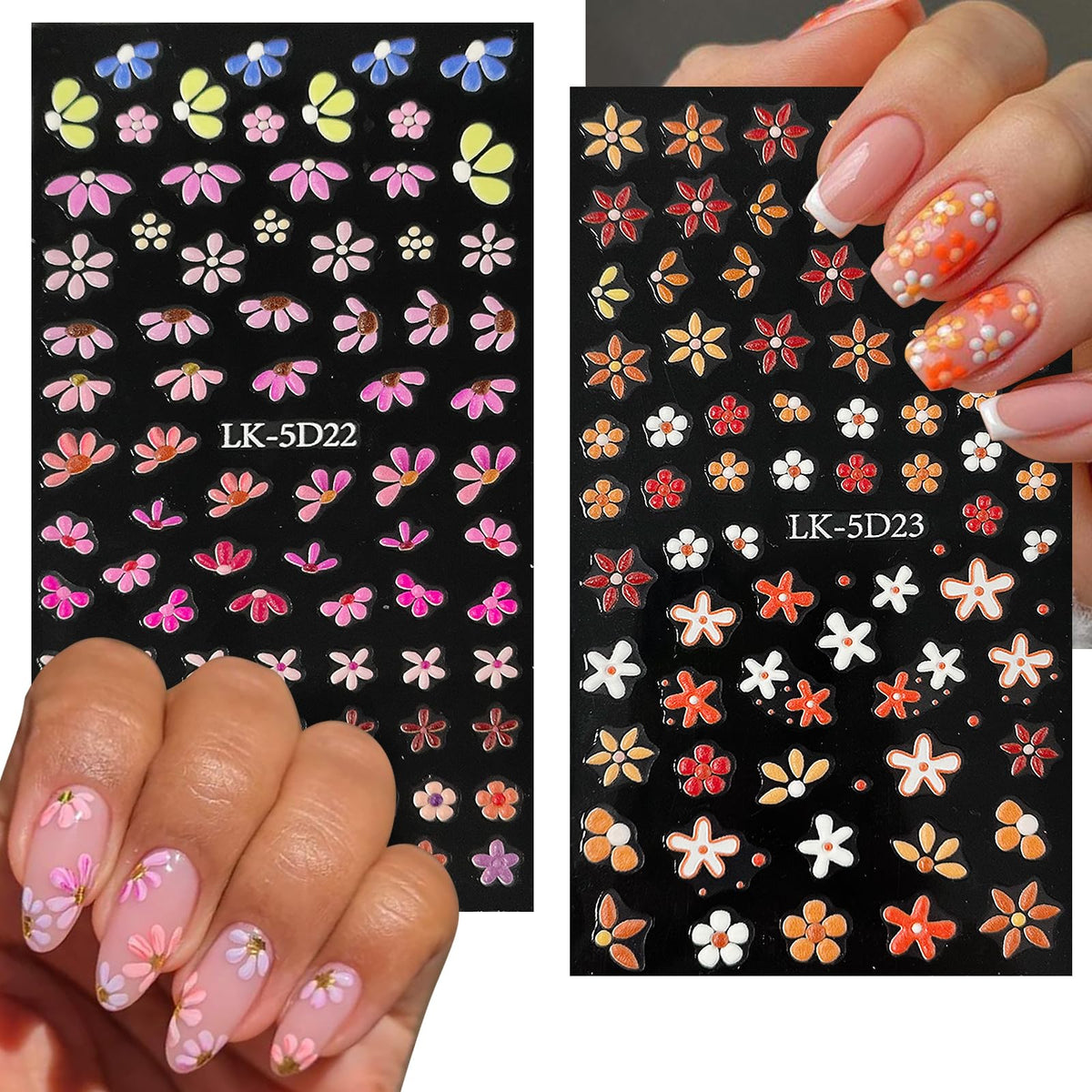 YOSOMMK sticker size compared to coin to show scale and fit on nails