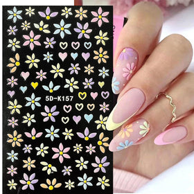 YOSOMMK stickers applied on natural nails highlighting quick salon look