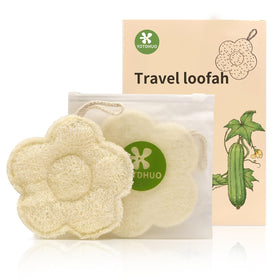 YOTDHUO front view of travel loofah pack shows compact design and convenience