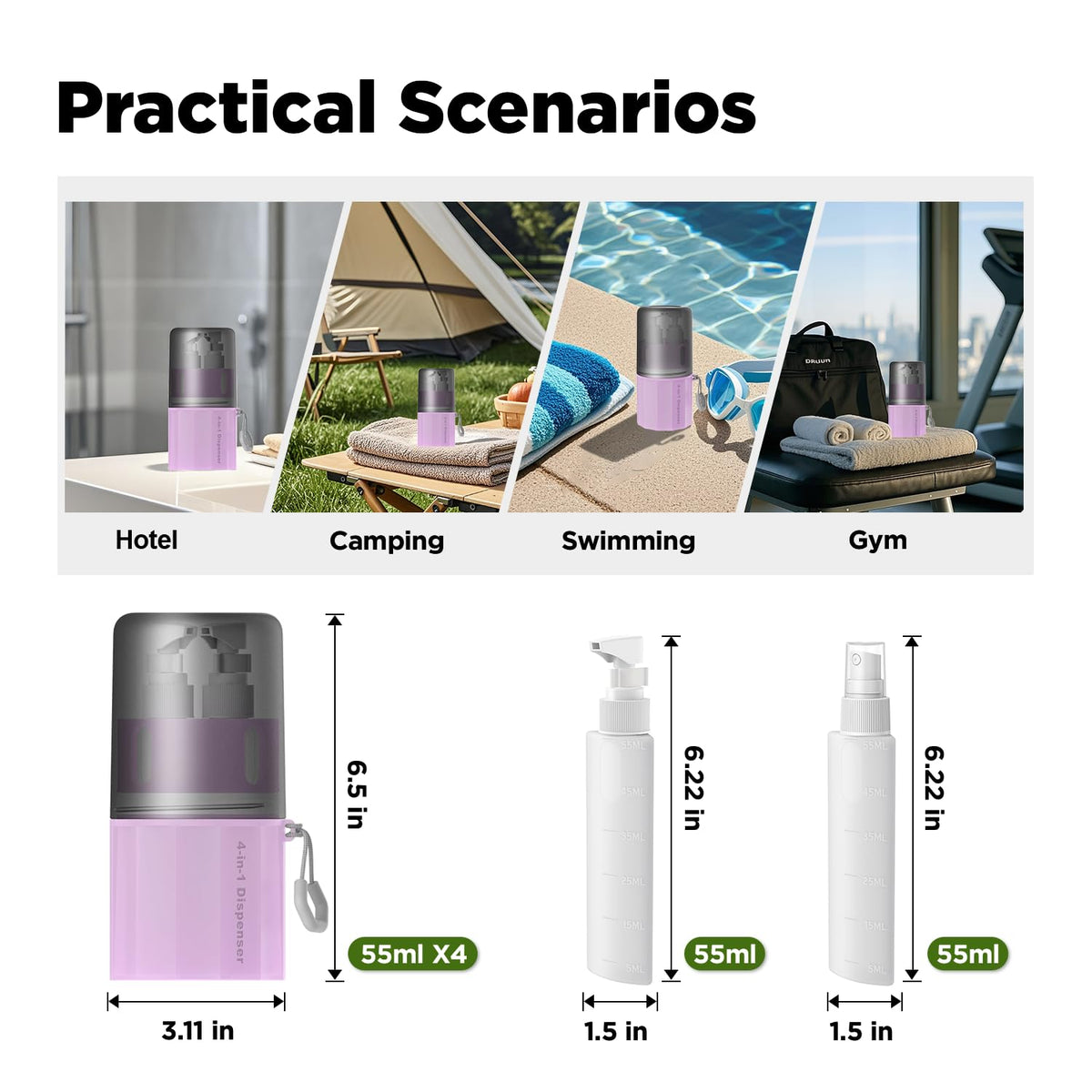 YOTIME travel kit arranged in a carry-on bag for compact packing convenience