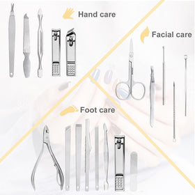 Yougai close-up of nail clippers and cuticle trimmer showing sharp stainless steel benefit