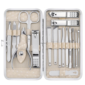 Yougai front view of open case showing organized 18-piece kit and neat layout benefit