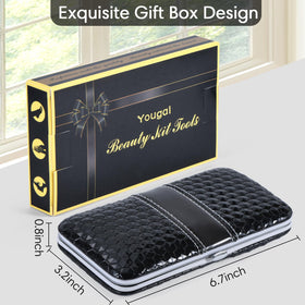 Yougai nail file and tweezers close-up emphasizing finishing control