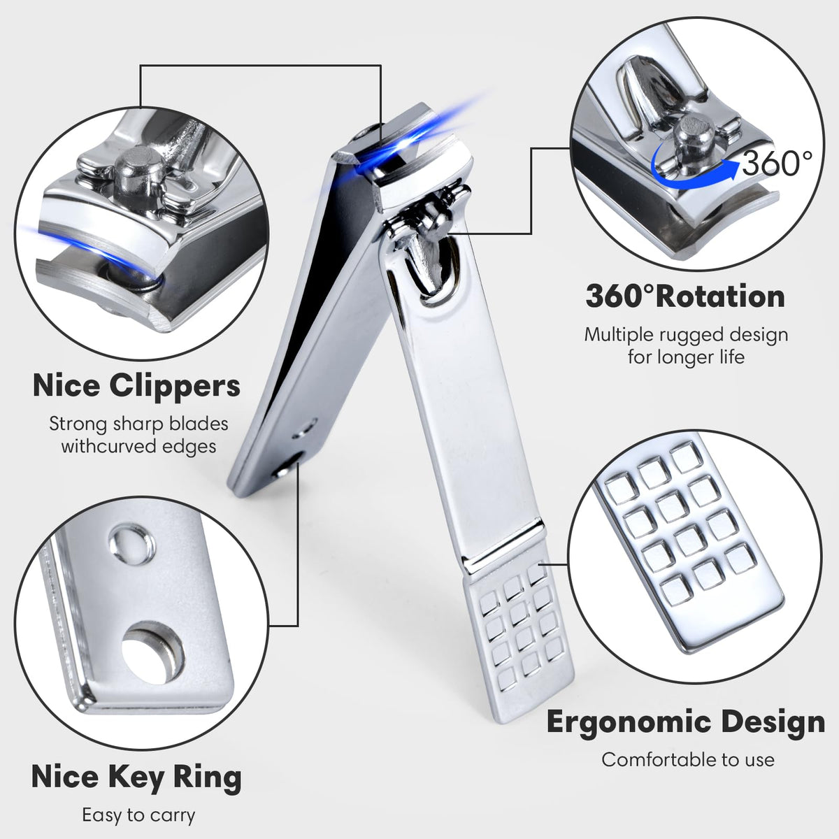 Yougai stainless steel clippers close-up highlighting sharp blades and precision