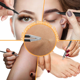 Yougai using pointed tweezer to remove fine eyebrow hair with accuracy