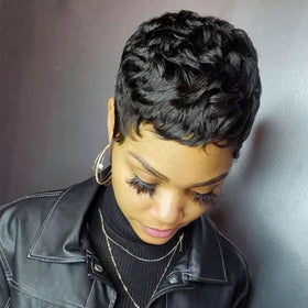 YOUKNOWIG front view of pixie bob showing natural hairline and polished finish