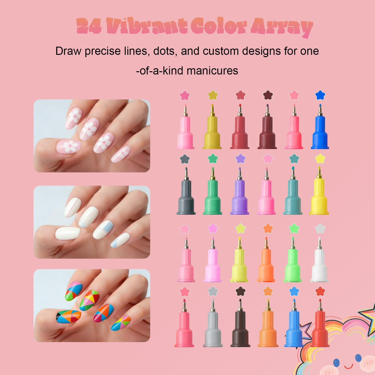 YOUKOYI pen in hand drawing on a nail for easy at-home manicures