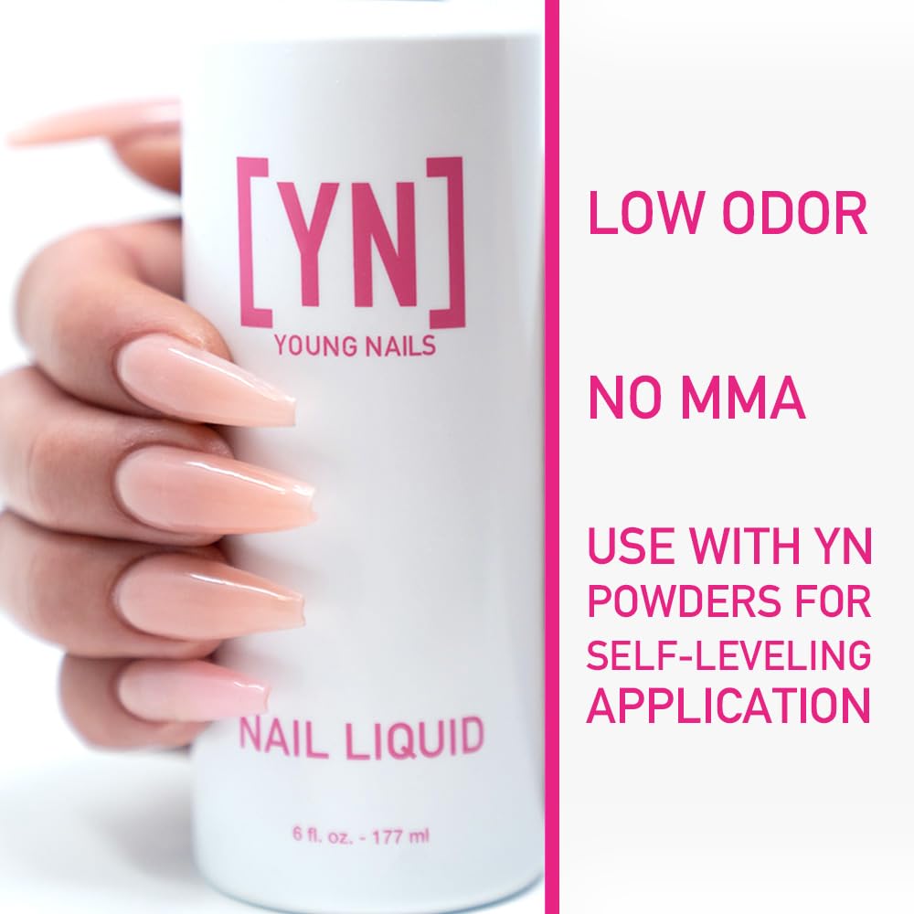 Young Nails close-up of monomer texture highlighting smooth application