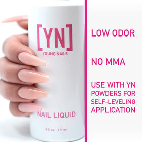 Young Nails close-up of monomer texture highlighting smooth application