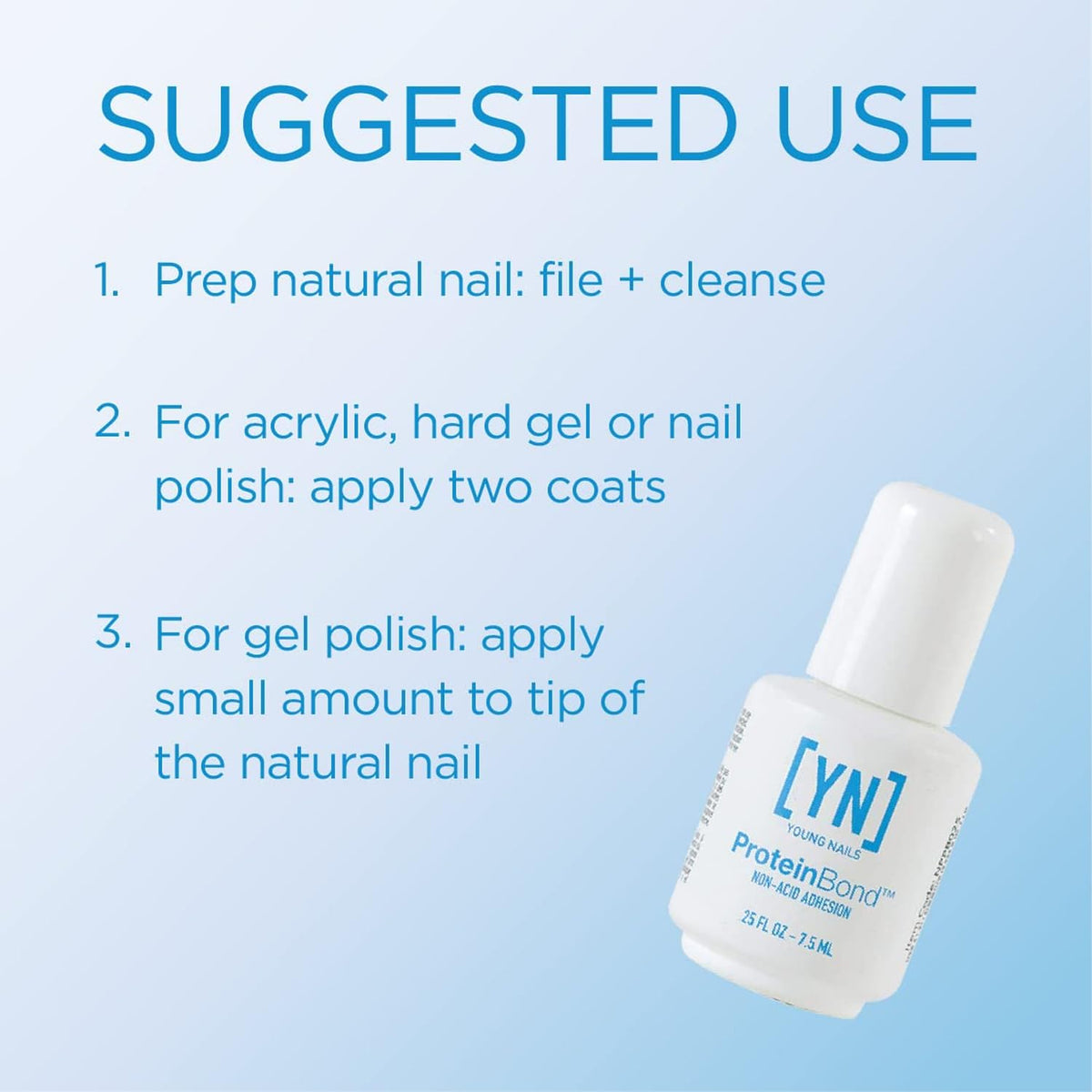 Young Nails Protein Bond brush and cap detail highlighting easy precise application