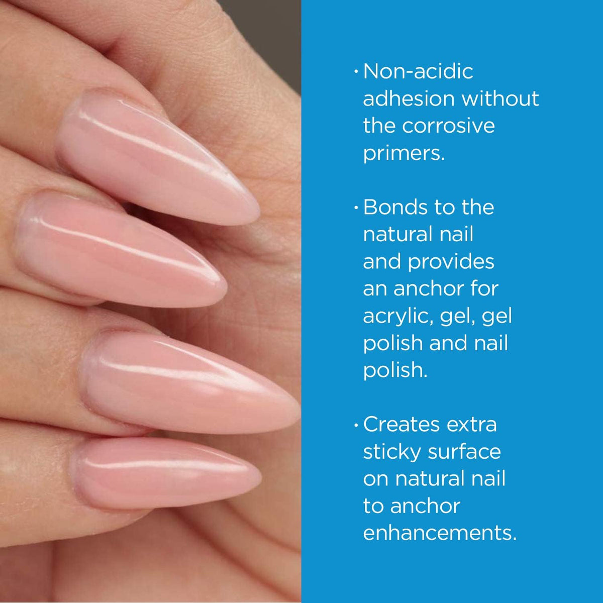 Young Nails size comparison with manicure tools showing travel-friendly bottle