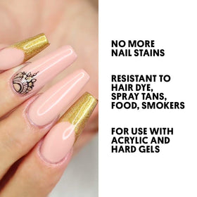 Young Nails cured nail detail showing high gloss, stain resistance, and clean edge retention