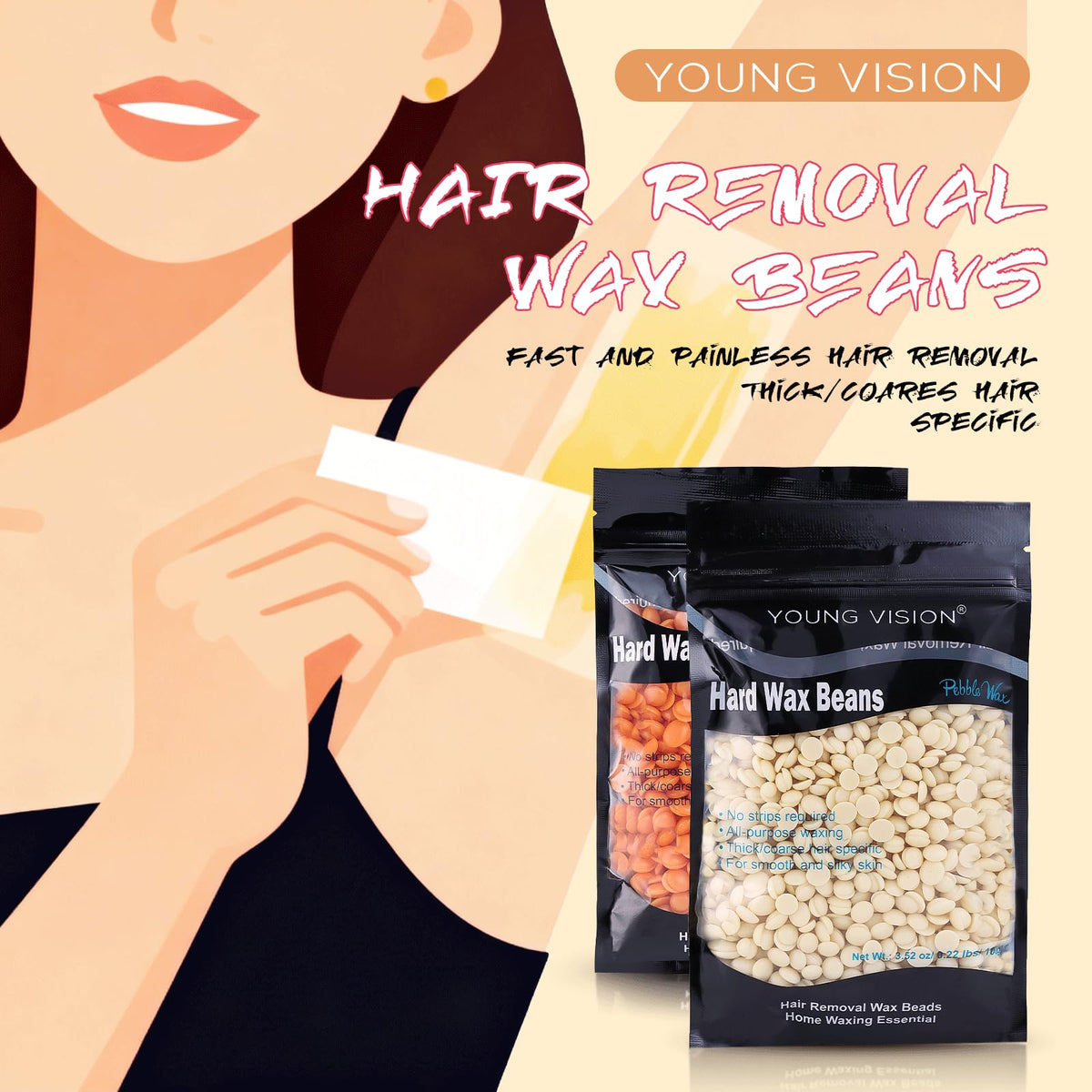 YOUNG VISION melted wax close-up demonstrating smooth spreadability and gentle texture