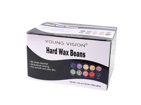 YOUNG VISION post-wax care products beside wax showing calming aftercare benefits