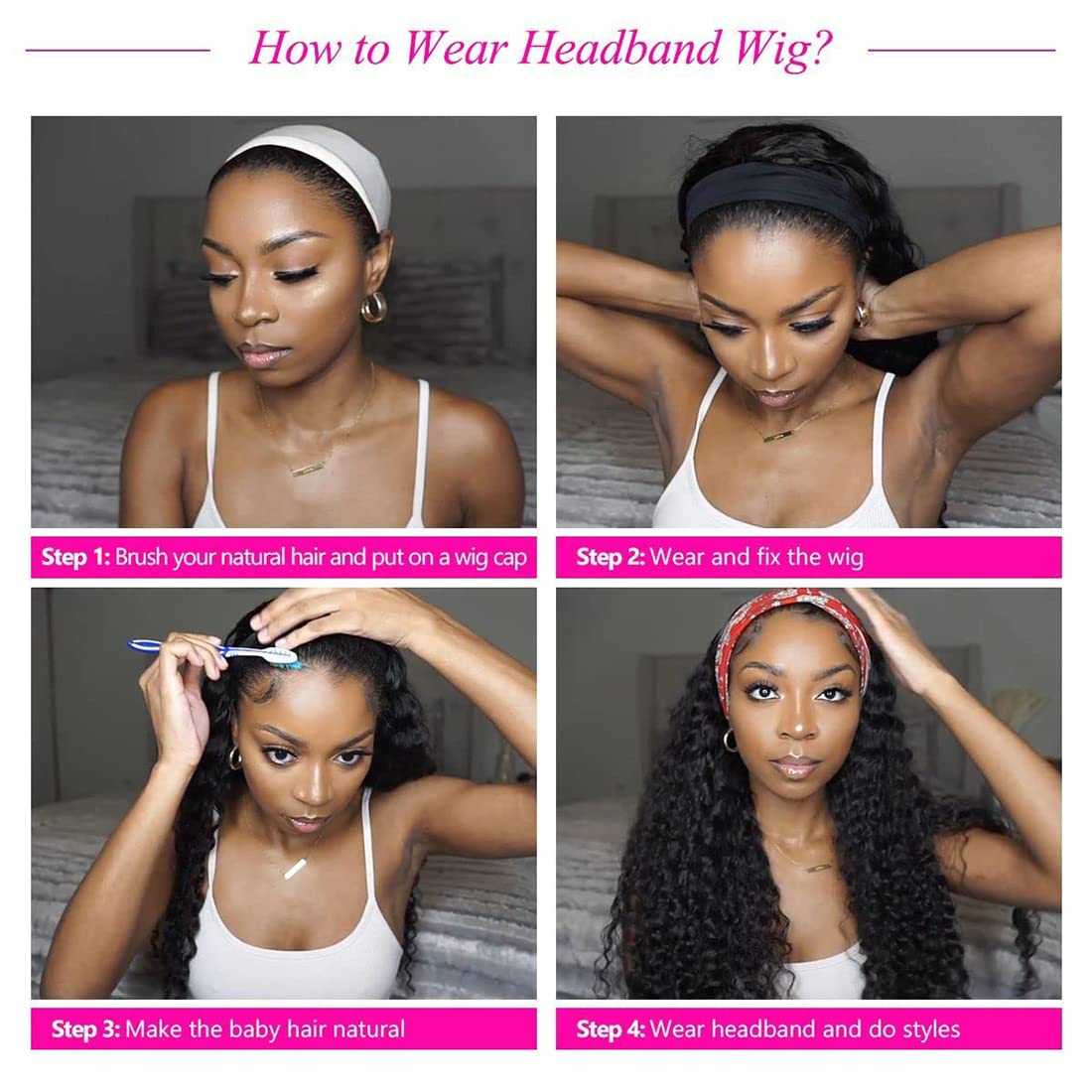 Youngirl accessories including headband, wig cap, and lashes for ready styling