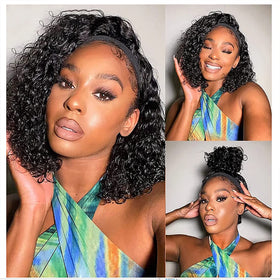 Youngirl close-up of deep wave texture highlighting soft Brazilian virgin hair
