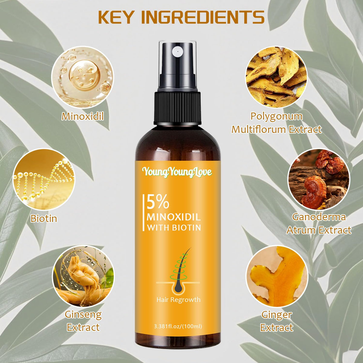 YOUNGYOUNGLOVE mist on scalp demonstrating lightweight quick absorption