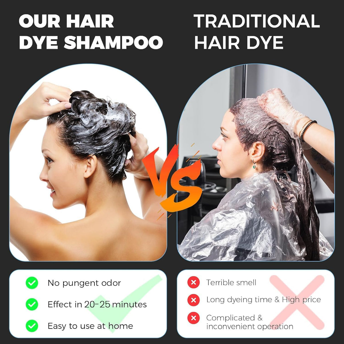 YOURTONE applying shampoo on dry hair for easy at-home coloring