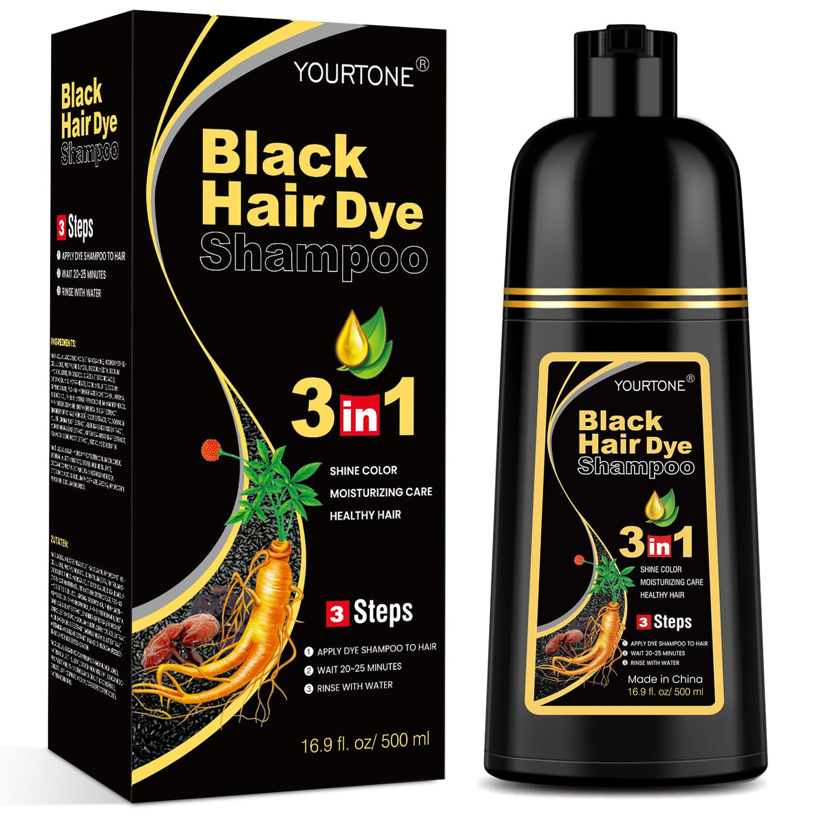 YOURTONE front bottle showing label and 16.9 oz size, clear ingredient callouts