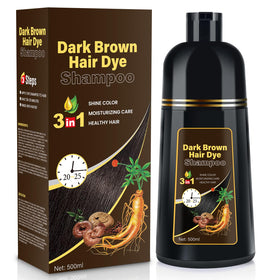 YOURTONE front bottle view showing label and dark brown hair dye shampoo benefits