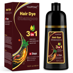 YOURTONE front packaging showing dark brown dye and benefits
