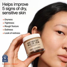 Youth To The People open jar showing creamy contents for immediate moisture