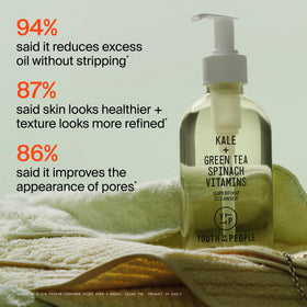 Youth To The People bottle on vanity showing lifestyle convenience and routine benefit