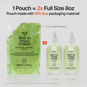 Youth To The People pouch close-up with kale and green tea ingredients visible