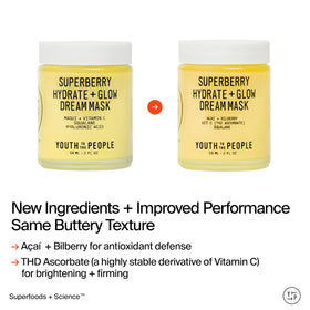 Youth To The People jar paired with cleanser showing step-by-step routine benefit