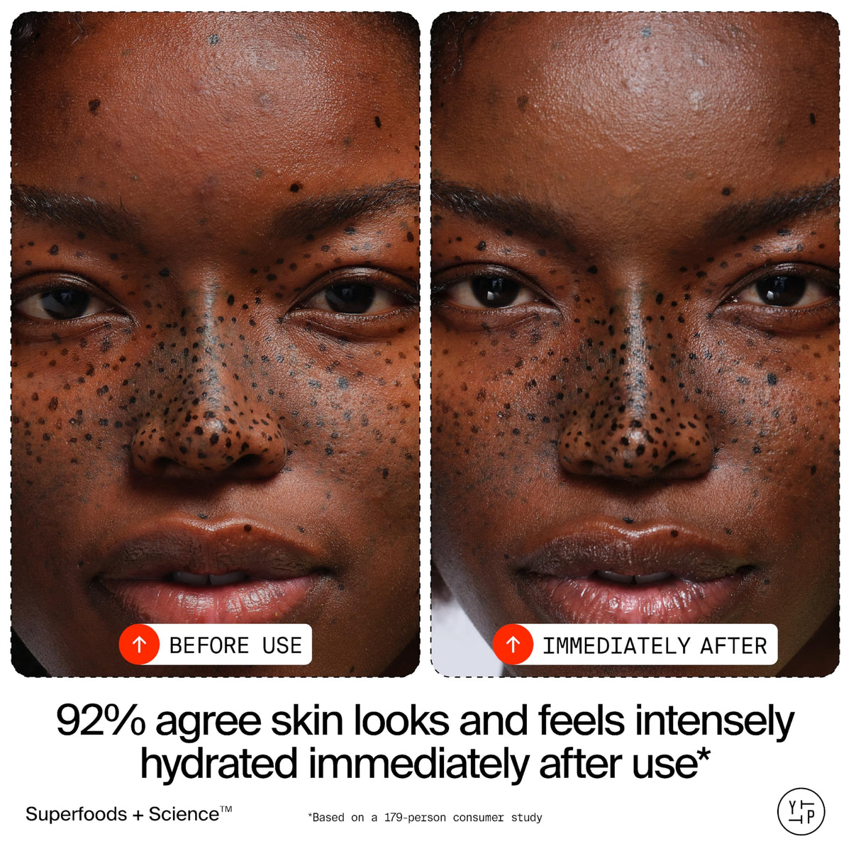 Youth To The People model wearing overnight mask for restorative nighttime routine